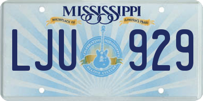 MS license plate LJU929
