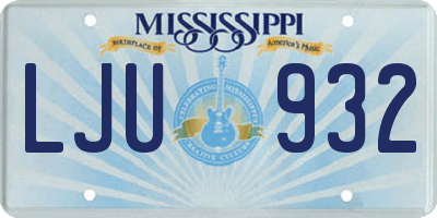 MS license plate LJU932