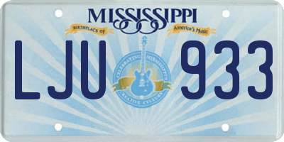 MS license plate LJU933
