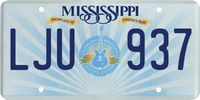 MS license plate LJU937