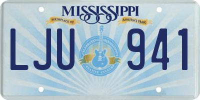 MS license plate LJU941