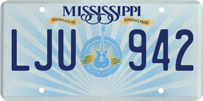 MS license plate LJU942