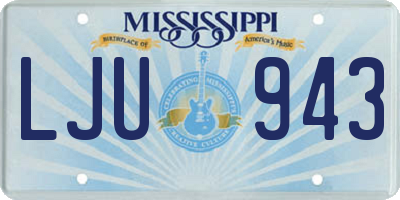 MS license plate LJU943