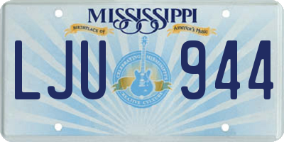 MS license plate LJU944