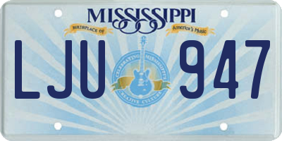 MS license plate LJU947