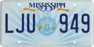 MS license plate LJU949