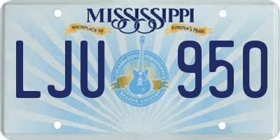 MS license plate LJU950