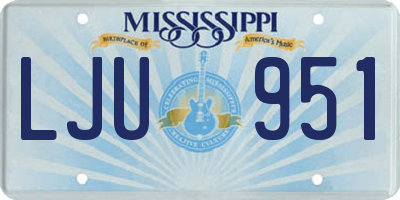MS license plate LJU951