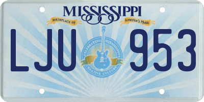 MS license plate LJU953
