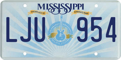 MS license plate LJU954