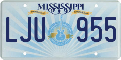 MS license plate LJU955
