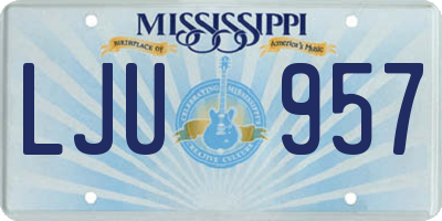 MS license plate LJU957