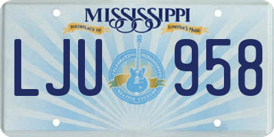MS license plate LJU958