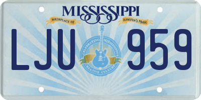 MS license plate LJU959