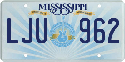 MS license plate LJU962