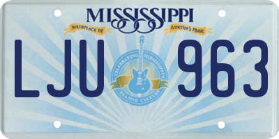 MS license plate LJU963