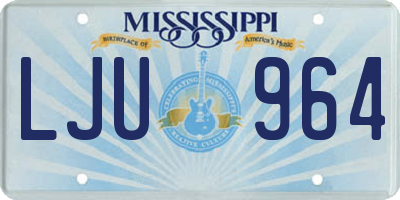 MS license plate LJU964