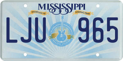MS license plate LJU965