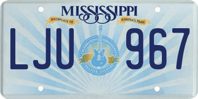 MS license plate LJU967