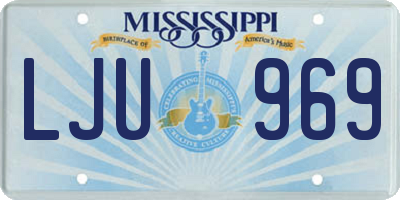 MS license plate LJU969