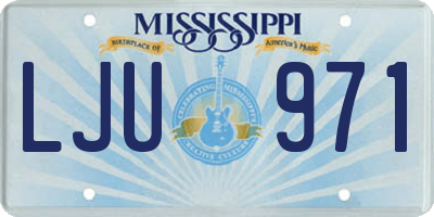 MS license plate LJU971