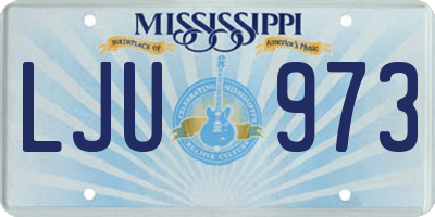 MS license plate LJU973