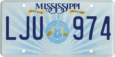 MS license plate LJU974