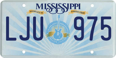 MS license plate LJU975