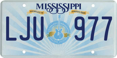 MS license plate LJU977