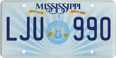 MS license plate LJU990