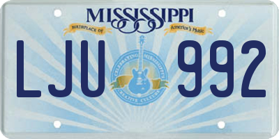 MS license plate LJU992
