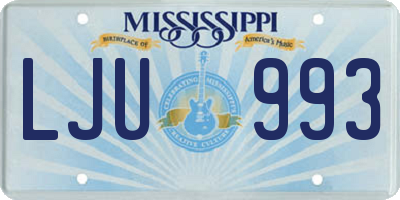 MS license plate LJU993