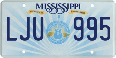 MS license plate LJU995