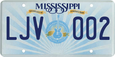 MS license plate LJV002