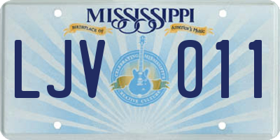 MS license plate LJV011