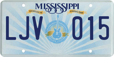 MS license plate LJV015