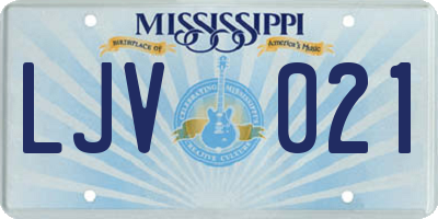 MS license plate LJV021