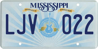 MS license plate LJV022