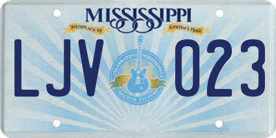 MS license plate LJV023
