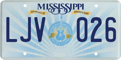 MS license plate LJV026