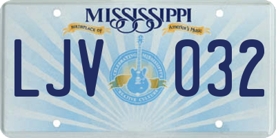 MS license plate LJV032