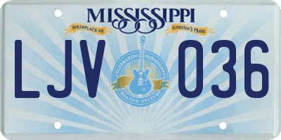 MS license plate LJV036