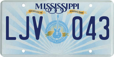 MS license plate LJV043