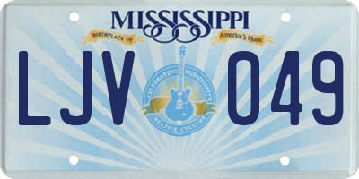 MS license plate LJV049