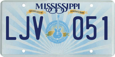 MS license plate LJV051