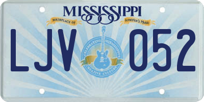 MS license plate LJV052
