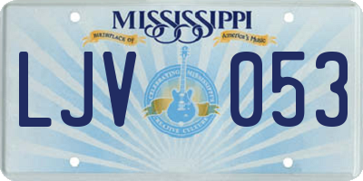 MS license plate LJV053