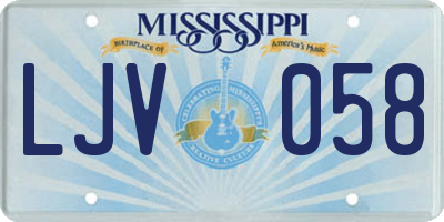 MS license plate LJV058