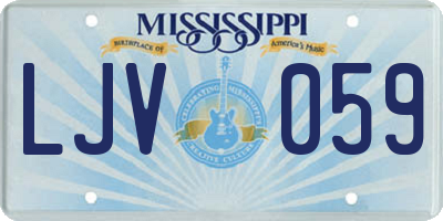 MS license plate LJV059
