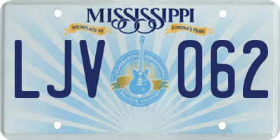 MS license plate LJV062